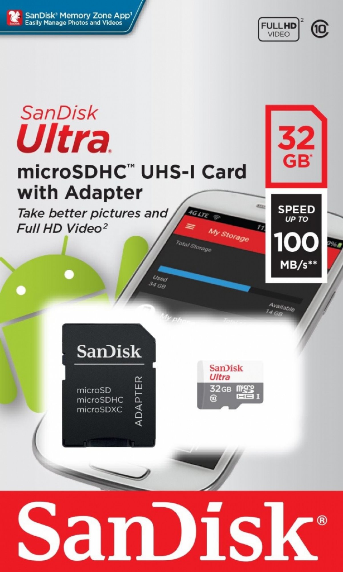 SanDisk MicroSDHC 32GB SDSQUNR-032G-GN3MA